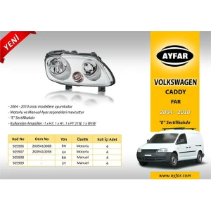 VOLKSWAGEN CADDY ( 2004 -2010 ) FAR MOTORLU SOL