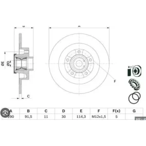 FREN DISKI ARKA RENAULT MEGANE IV TALISMAN 290mm 432021878R 432029176R RULMANLI