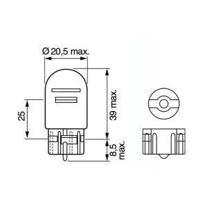 12V 21W 5 AMPÜL ÇIFT FLAMA JAPON GÜNDÜZ FAR AMPÜLÜ 7515 17919 1016