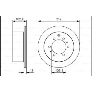 FREN DISKI ARKA TOYOTA LAND CRUISER 2.4 4.2 312mm 4243160180 BD1792