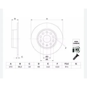 FREN DISK AUDI Q2 VW T-ROC SKODA KAROQ SEAT ATECA 5Q0615601B