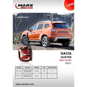 DACIA DUSTER STOP LAMBASI DUYSUZ 2021 MODEL SOL