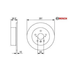 FREN DISKI ARKA TOYOTA CAMRY 2011- 2.5 3.5 281mm DF6760