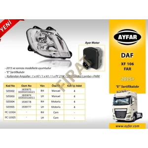 DAF XF 106 (2015- ) LED DRL+PARK FAR SAĞ MOTORLU