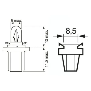 24V 1.2W B8.5 D AMPÜL