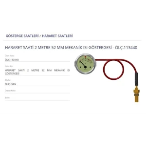 HARARET SAATI 52 mm 2MT MEKANIK ISI GOSTERGE