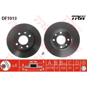 FREN DİSKİ ÖN R9 R11 R19 DÜZ 237,75mm