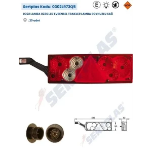 TIR DORSE STOP LAMBASI LED BOYNUZLU SOKETLİ SAG