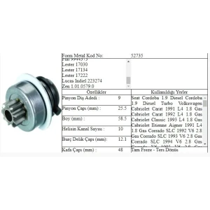 MARŞ DİŞLİSİ TRANSPORTER 2.5 TDI 9T BOSCH