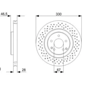 FREN DISKI ON MERCEDES CLK C209 W203 S203 HAVA KANLLI DF6153S 330mm 2034211312