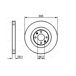 FREN DISKI ON [305/28-26 mm] PEUGEOT 406 4246T1 4246V1