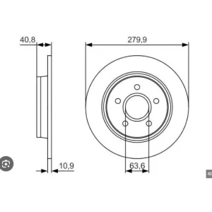 FREN DISK FCS C-MAX1.6 TDCI,2.0 TDCI S40II ARKA 0986479170 DF4422