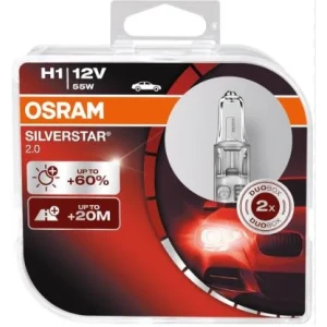 12V H1 AMPÜL SILVERSTAR TIRNAKLI %60. FAZLA GUÇLU IŞIK UZUN OMUR