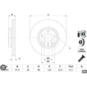 FREN DISKI ON AUDI A4 2.0 TDI TFSI A4 3.0 TDI A5 A6 318mm DDF2597C-1