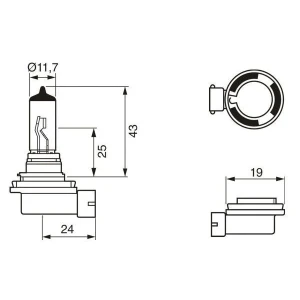 24V H11 AMPÜL 70W