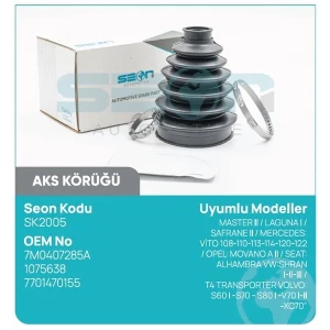 AKS KÖRÜĞÜ DIŞ MASTER II LAGUNA I SAFRANE II MERCEDES: VİTO 108-110-113-114-120-122 OPEL: MOVANO A II SEAT: ALHAMBRA VW:SHRAN I-II-III T4 TRANSPORTER VOLVO: