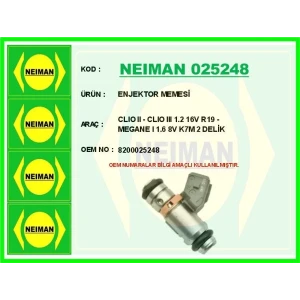 ENJEKTOR MEMESİ CLIO II - CLIO III 1.2 16V R19 - MEGANE I 1.6 8V K7M 2 DELİK