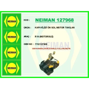 KAPI KİLİDİ ÖN SOL MOTOR TAKILAN R19 (MOTORSUZ)