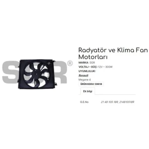 FAN MOTORU DAVLUMBAZLI MEGANE 4 KLİMALI 214810518R