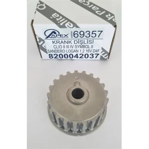 KRANK DİŞLİSİ CLIO II III IV SYMBOL II DACIA SANDE RO LOGAN 1.2 16V D4F PEUGEOT 306 308 406 407 EXPERT I PARTNER I FORD FOCUS C-MAX DM2 FOCUS MK2 DA,HCP,DP,DA,FFS,DS,DB,FCH, DH CITROEN BERLINGO I C5 I HB C4 I HB C5 II C6