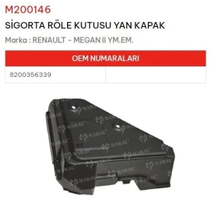 SİGORTA RÖLE KUTUSU YAN KAPAK MEGANE II YM EM