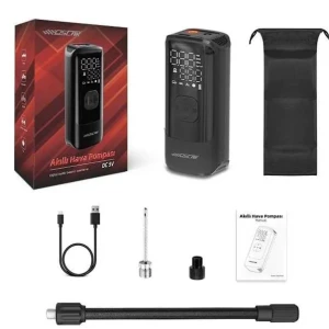 AKILLI HAVA POMPASI ŞARJ KABLOSU 150PSİ BOYUT 160×68X45MM AĞIRLIK 444G PİL KAPASİTESİ 14.8WH/7.4V ŞARJ GİRİŞİ 5V 2A USB ÇIKIŞ 5V 2A KUTU İÇİ HAVA HORTUMU BİLYALI İĞNE TİP-C ŞARJ KABLOSU