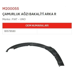 ÇAMURLUK ARKA SAĞ AGIZ PLASTİĞİ UZUN UNO SX