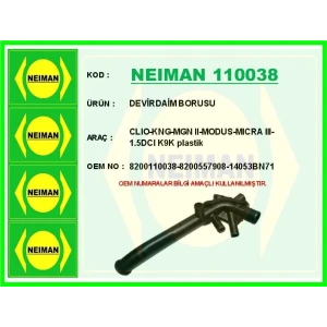DEVİRDAİM BORUSU CLIO-KNG-MGN II-MODUS-MICRA III-1.5DCI K9K