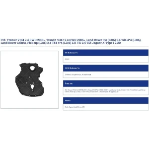 EKSANTİRİK KAPAĞI FORD TRANSİT V184 V347 LAND ROVER LTI JAGUAR