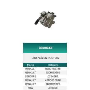 DİREKSİYON POMPASI HİDROLİK MASTER II 2.5 DCI HATTAT/HEMA
