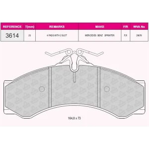 FREN BALATASI ÖN MERCEDES SPRITER 42008-42012-414 4.6 VOLKSWAGEN LT 46 95- 29076
