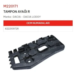 TAMPON AYAĞI SAĞ DACIA LODGY
