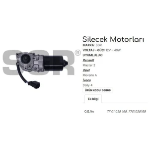 SİLECEK MOTORU MASTER 2 - OPEL MOVANO A - IVECO DAILY 4 7701058169