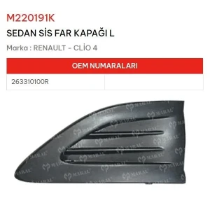 SİS FAR KAPAĞI SOL CLİO IV SEDAN