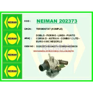 TERMOSTAT (KOMPLE) DOBLO - FIORINO - LINEA - PUNTO CORSA D - ASTRA H - COMBO 1.3 JTD - EURO 4 88C MÜŞÜRLÜ