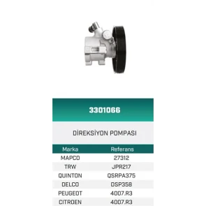 DİREKSİYON POMPASI HİDROLİK XSARA 1.8İ 16V-PEUGEOT 306 HATTAT/HEMA