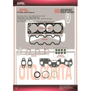 ÜST TAKIM KEÇELI 79MM OPEL 1.6 8 V