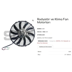 ÜFLEYİCİ S KANAT 12V 12 305MM 60320
