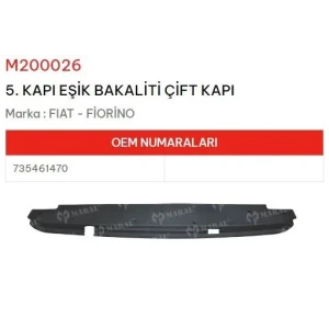 ARKA BAGAJ ESIK BAKALITI ÇIFT KAPI FIORINO