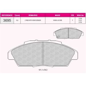 FREN BALATASI ÖN HONDA ACCORD COUPE 2.0İ-2.2İ 89- 21700
