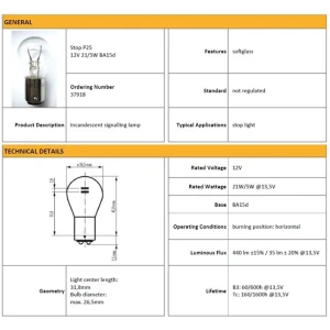 AMPÜL 12V 1176 21/5W
