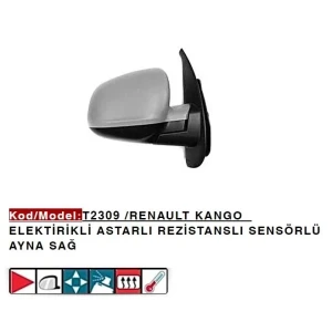 AYNA SAĞ RENAULT KANGO 4 MERCEDES CITAN ELEKTRİKLİ ASTARLI REZİZSTANSLI SENSÖRLÜ