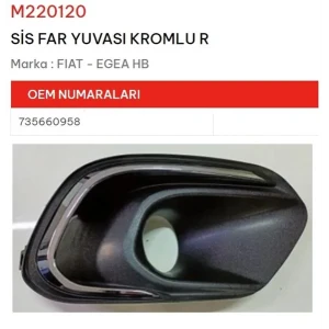 SİS FAR YUVASI KROMLU SAĞ EGEA HB