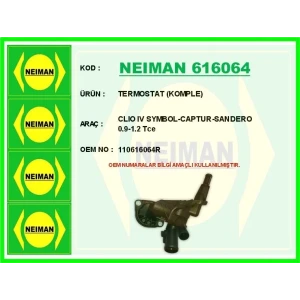 TERMOSTAT (KOMPLE) CLIO IV SYMBOL-CAPTUR-SANDERO 0.9-1.2 Tce