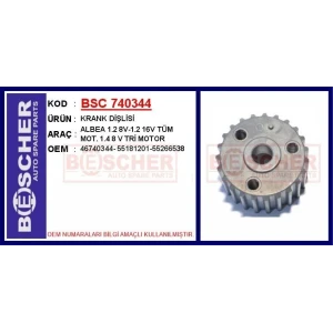 KRANK DİŞLİSİ ALBEA 1.2 8V-1.2 16V TÜM MOT. 1.4 8 V TRİ MOTOR