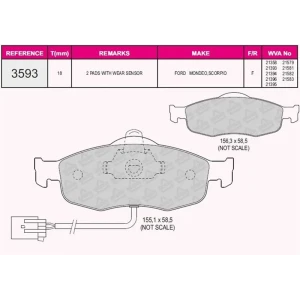 FREN BALATASI ÖN FARD MONDEO SGHIA-SCORPIO 1.8-2.0-2.3-2.5 FİŞLİ 94- 21358