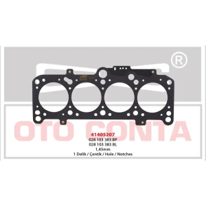 SİLİNDİR KAPAK CONTASI GOLF III PASSAT AUDI 1.9 TDI 1 DELIK GOLF III PASSAT AUDI 1.9 TDI S.K.C MLS 1 DELIK 1.45MM AFN 1Z AAF AEY AVG 028 103 383 BP 028 103 383 BL