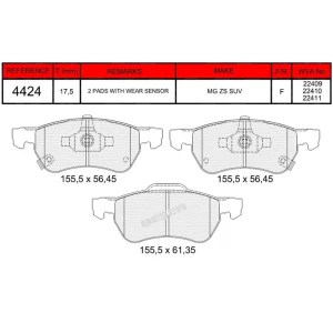 FREN BALATASI ÖN ZS SUV 1.0 T-GDİ 10E4E , 1.5 VTİ 15S4C 17- 224092241022411