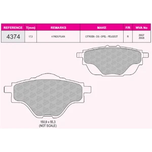 FREN BALATASI ARKA CITROEN C4 GRAND PICASSO II 2013– C5 AIRCROSS 2019- / DS DS4 II 2021- - DS7 CROSSBACK 2017- DS9(X2) 2020- OPEL GRANDLAND 2017- / PEUGEOT 308 III 202014- -508 II 2018- 3008 2019- SUV-5008 II 2018- ARKA DİSK BALATASI 2013- 25827 - 25828