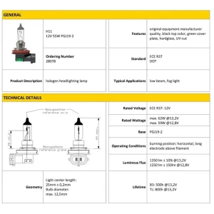 AMPÜL H11 12V 55W PGJ19-2
